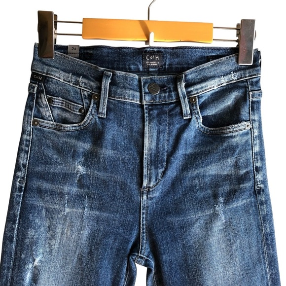 COH the Rocket High Rise Skinny Sz 24 Distressed Blue Jeans with Holes Worn Look - Picture 6 of 16